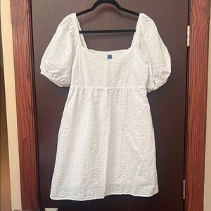 Old Navy White Smocked Back Dress